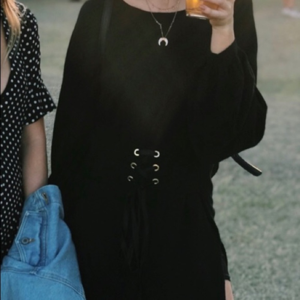Black mini dress with corset waist (S)